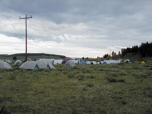 Fire camp in the Hoback