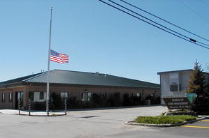 Flags were at half mast Tuesday after news of the terrorist attacks in New York and Washington DC.