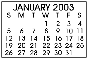January 2003 Events