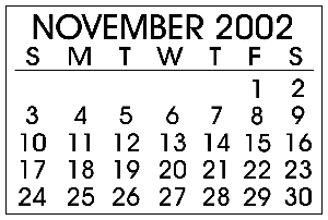 November 2002 Events