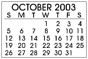 October 2003 Events