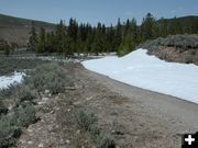 Snowbank at Whiskey Grove. Photo by Pinedale Online.