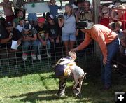 Greased Pig Winner. Photo by Pinedale Online.