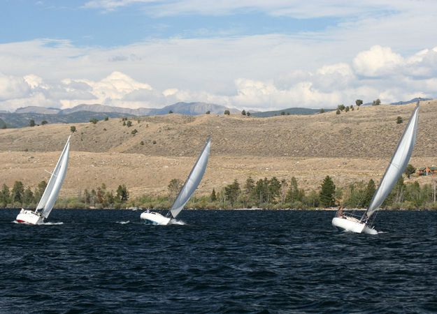 Sail boat racing. Photo by Clint Gilchrist, Pinedale Online.