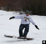 Geoff Sell Snowboarding. Photo by Pam McCulloch, Pinedale Online.