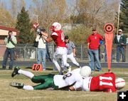 15 yard Pass. Photo by Clint Gilchrist, Pinedale Online.