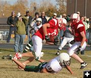 Interception. Photo by Clint Gilchrist, Pinedale Online.