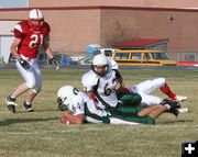 Blocked Punt. Photo by Clint Gilchrist, Pinedale Online.