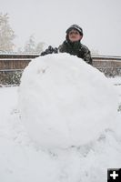 Building a snowman. Photo by Pam McCulloch.