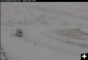 Winter conditions on South Pass. Photo by WYDOT webcam.