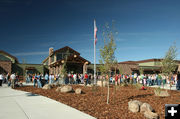 Front of school . Photo by Dawn Ballou, Pinedale Online.