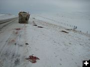Winter, Speed Kills. Photo by Neil Hymas, Cokeville Game Warden, Wyoming Game and Fish.