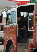 Fire truck ride. Photo by Dawn Ballou, Pinedale Online.