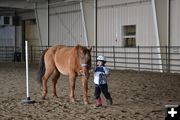 Around the pole. Photo by M.E.S.A. Therapeutic Horsemanship.