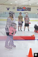 Exploring hockey on ice. Photo by Megan Neher, Sublette Examiner.