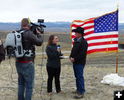 Channel 13 News interview. Photo by Dawn Ballou, Pinedale Online.