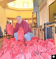 Rollie and the Gift Bags. Photo by Terry Allen.