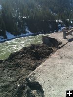 Road damage in Snake River Canyon. Photo by Bob Rule, KPIN 101.1FM Radio.