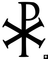 Greek letter symbol representing Christ. Photo by Wikipedia.