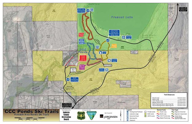 CCC Ponds Trail Map. Photo by Sublette County Rec Board.