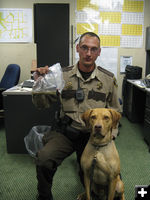 Max with Deputy Dan Ruby. Photo by Sublette County Sheriff's Office.