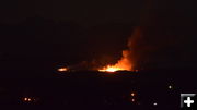 Tannerite Fire at night. Photo by Rebecca Mulanix.