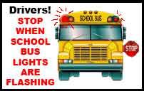 Stop for school buses. Photo by Pinedale Online.