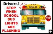 Stop for school buses. Photo by Pinedale Online.
