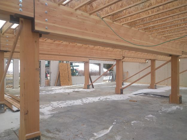 Framing in the basement. Photo by White Pine Resort.