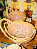 Ceramic Berry Strainers. Photo by Dawn Ballou, Pinedale Online.
