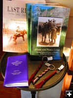 Paul Jensen's books. Photo by Dawn Ballou, Pinedale Online.