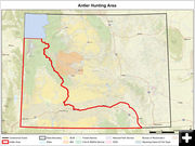 New antler collecting map. Photo by Wyoming Game & Fish.