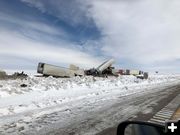 I-80 crash March 1 2020. Photo by WYDOT.