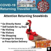 Attention Returning Snowbirds. Photo by Sublette COVID-19 Response Group.