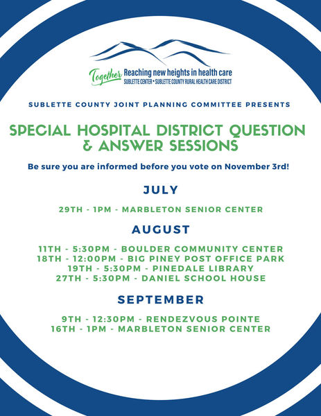 Hospital District Q&A. Photo by Sublette County Rural Health Care District.