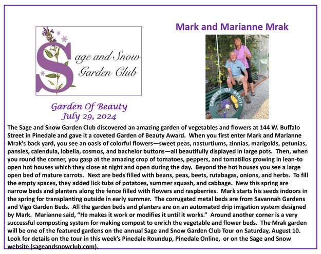 Mark and Marianne Mrak. Photo by Sage & Snow Garden Club.