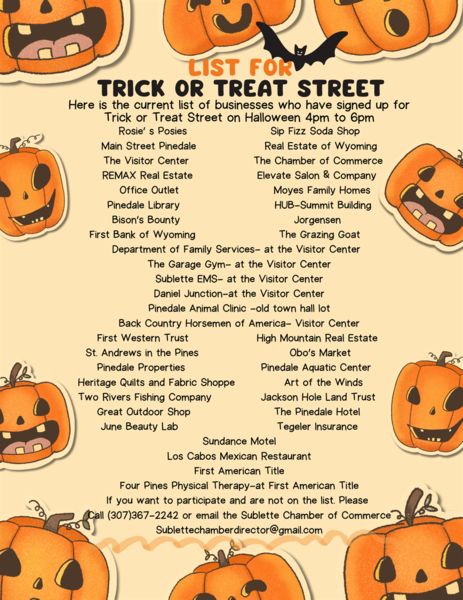 Pinedale Trick or Treat Street. Photo by Sublette County Chamber of Commerce.