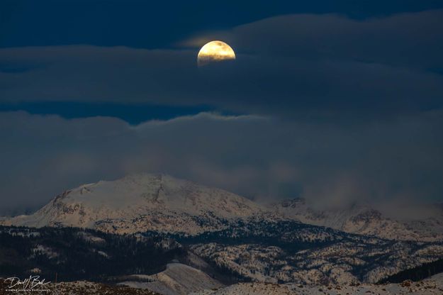 Moon Rise Over Baldy. Photo by Dave Bell.