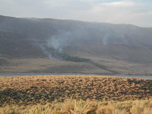 Fire on west side of Boulder Lake