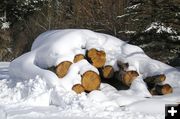 Snow Wood Pile. Photo by Pinedale Online.