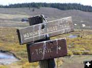 Monument Ridge Trail Sign. Photo by Dawn Ballou, Pinedale Online.