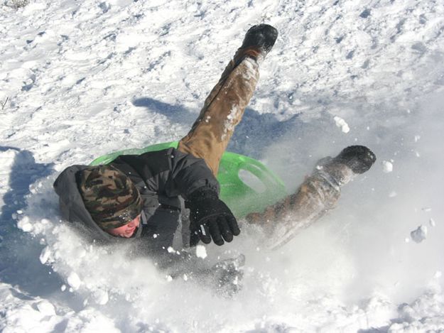 Sledding Fun. Photo by Clint Gilchrist, Pinedale Online.