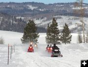 Snowmobilers. Photo by Clint Gilchrist, Pinedale Online.