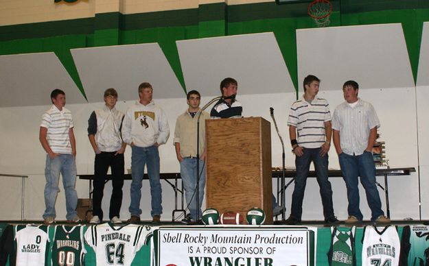 Senior Football Players. Photo by Pam McCulloch, Pinedale Online.