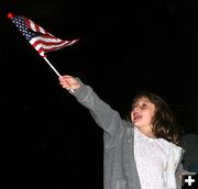 Flag Waver. Photo by Pam McCulloch, Pinedale Online.