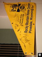 Autographed banners. Photo by Dawn Ballou, Pinedale Online.