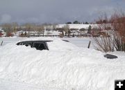 Buried Car. Photo by Dawn Ballou-Svalberg, Pinedale Online.