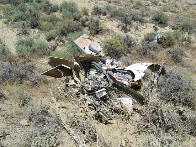 Crash debris. Photo by Sweetwater County Sheriff's Office.