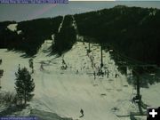 View from the webcam. Photo by White Pine Ski Area.