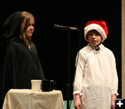 Scrooge & Christmas Past. Photo by Pam McCulloch, Pinedale Online.